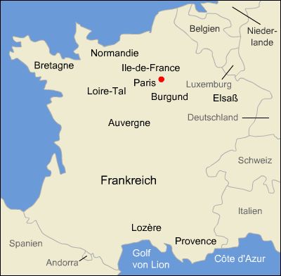 Karte Frankreich - Geographie - Ferien und Urlaub mit Reise Rat